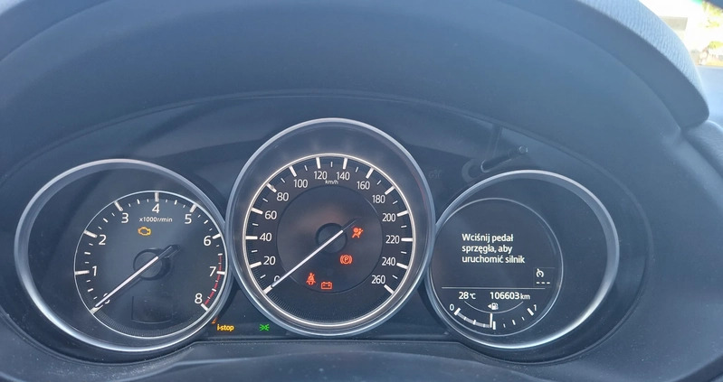 Mazda CX-5 cena 92900 przebieg: 106000, rok produkcji 2019 z Bydgoszcz małe 326